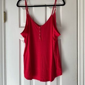 Red ribbed Zenana tank